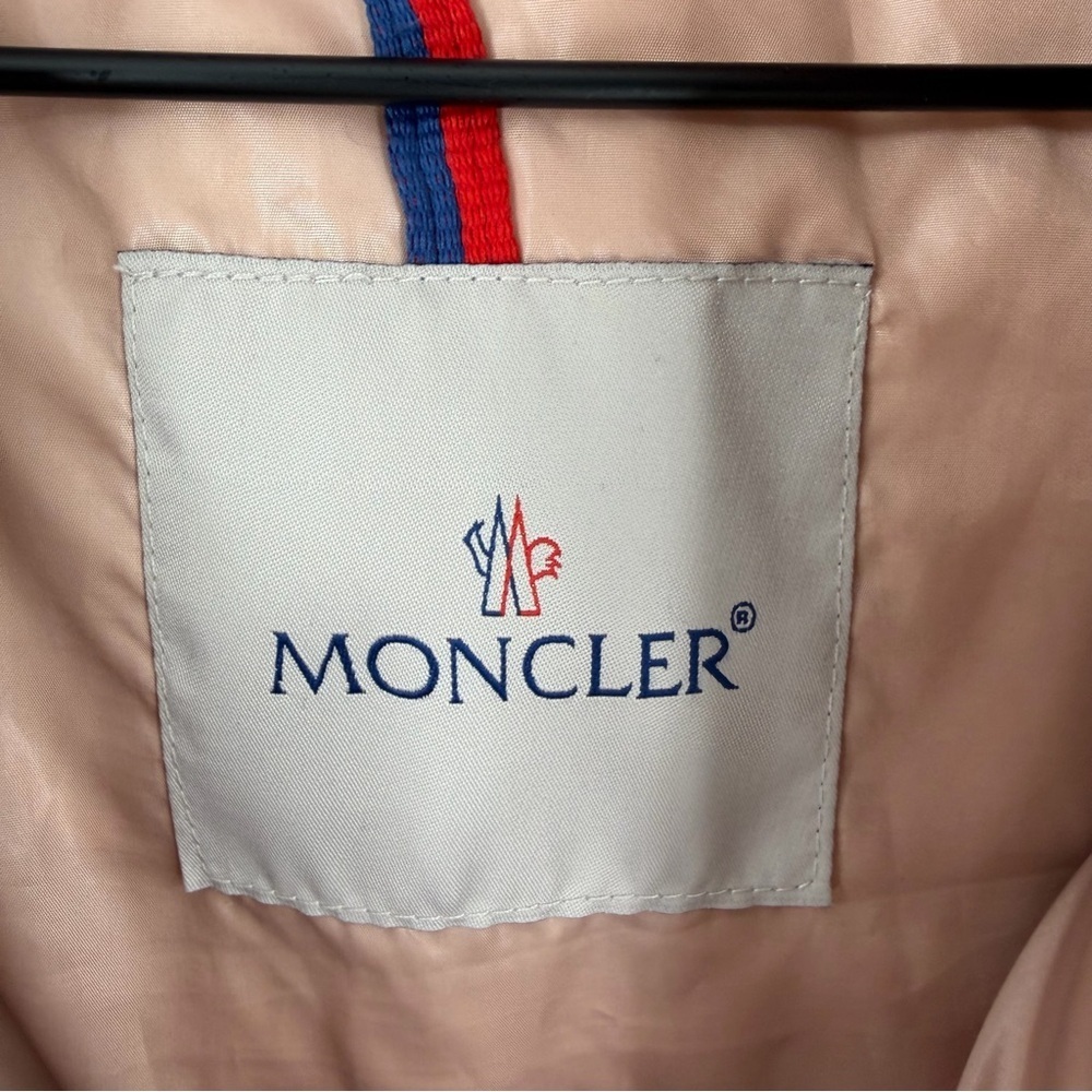 Moncler Crushed Velvet Pink Cervis Puffer Goose Down Jacket Coat - Size 0 XS - Picture 4 of 15